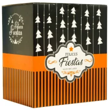 Caja para felices fiestas, modelo H8 de cartón con manija