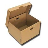 Caja de archivo base y tapa de cartón corrugado para grandes volúmenes