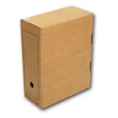 Caja de archivo tapa volcada autoarmable de cartón corrugado